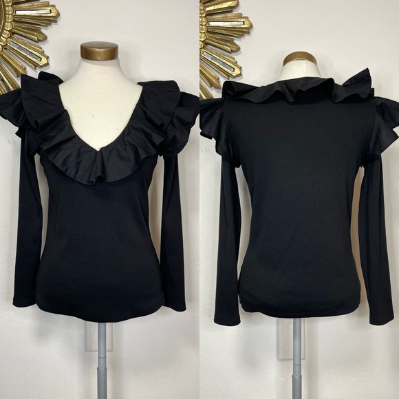 Veronica Beard Strata Ruffled Top - Picture 2 of 14